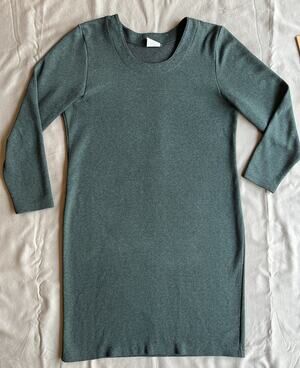 Vintage 90s Weekenders Dress Womens Small Green Knit Bodycon Made in Canada